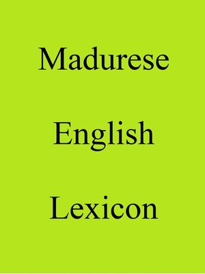 cover image of Madurese English Lexicon